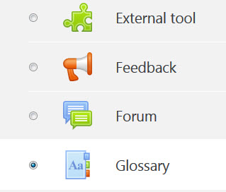 Gloassay activity shown with a large A and smal a icon