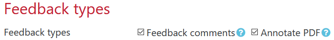 Annotate PDF setting in Feedback types area
