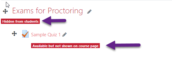 Exams for Proctoring Topic Settings