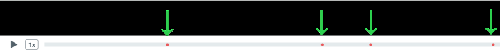 Screenshot of red dots in video scrubber