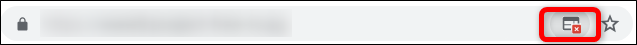 Screenshot of the popup being blocked icon in the Omnibox