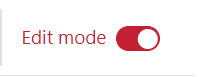 Edit Mode toggle button in upper right corner of site