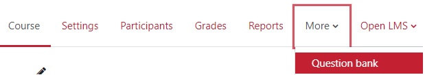 More option with Question Bank on drop-down list