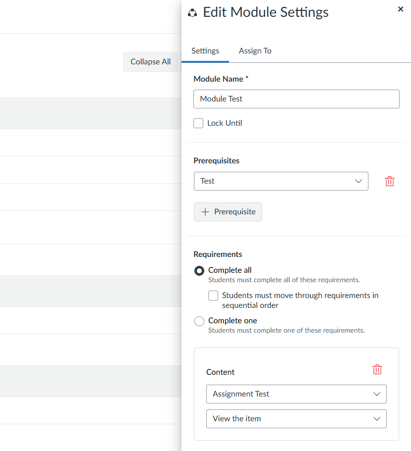 Image of module setting.