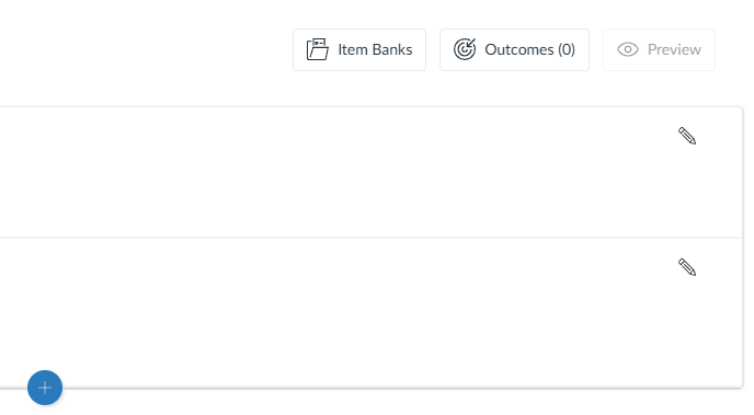 Item bank button with a circle around it.