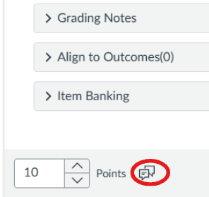 Questions settings, at the bottom dialogue box in a circle.