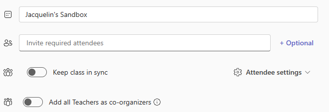 Microsoft teams attendees settings.
