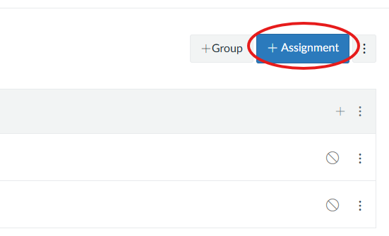 An assignment button in a circle.