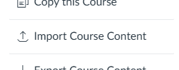 Import Course Content button.